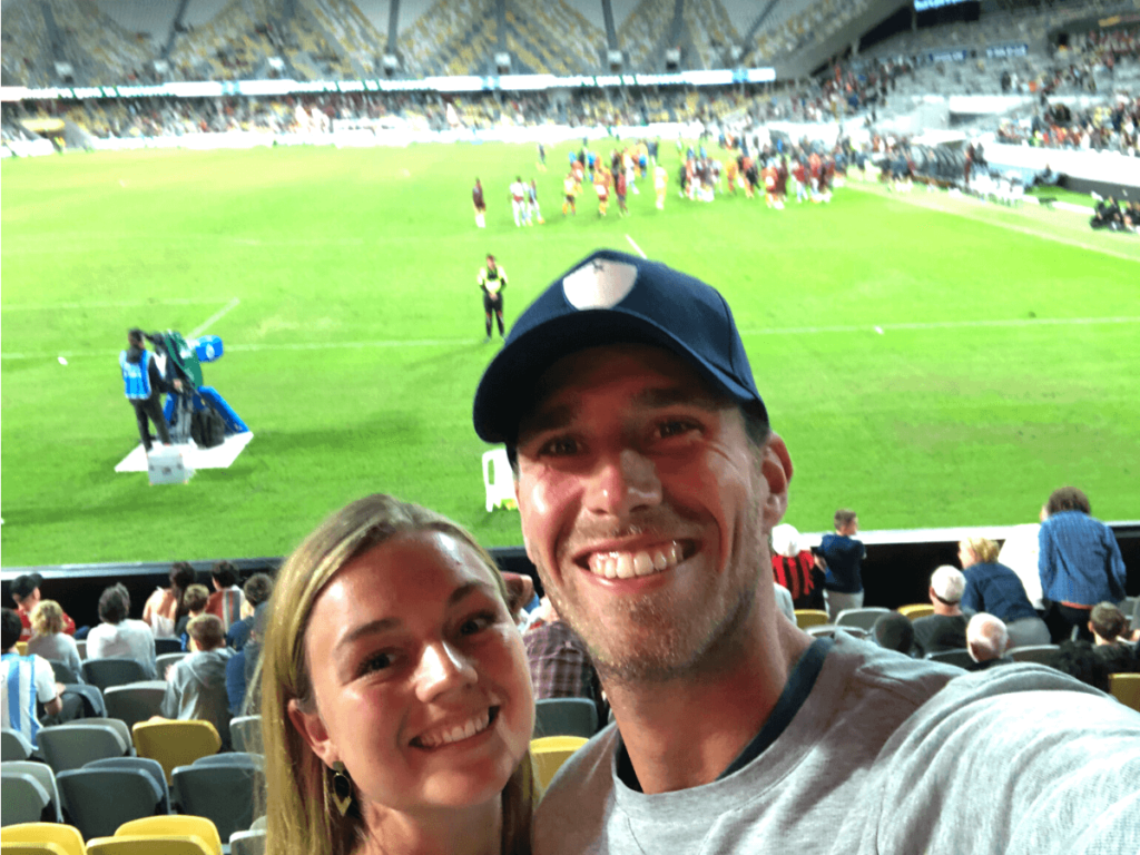 Voetbalwedstrijd in Townsville Stadium