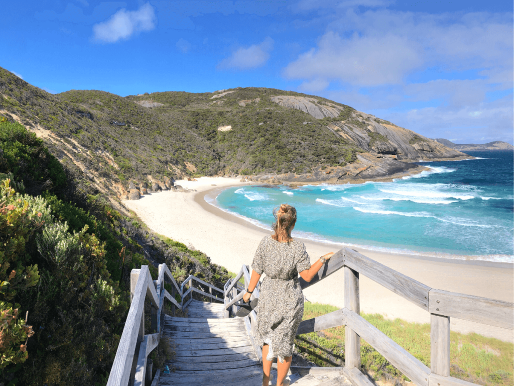 Salmon beach bij salmon holes in het torndirrup national park bij albany