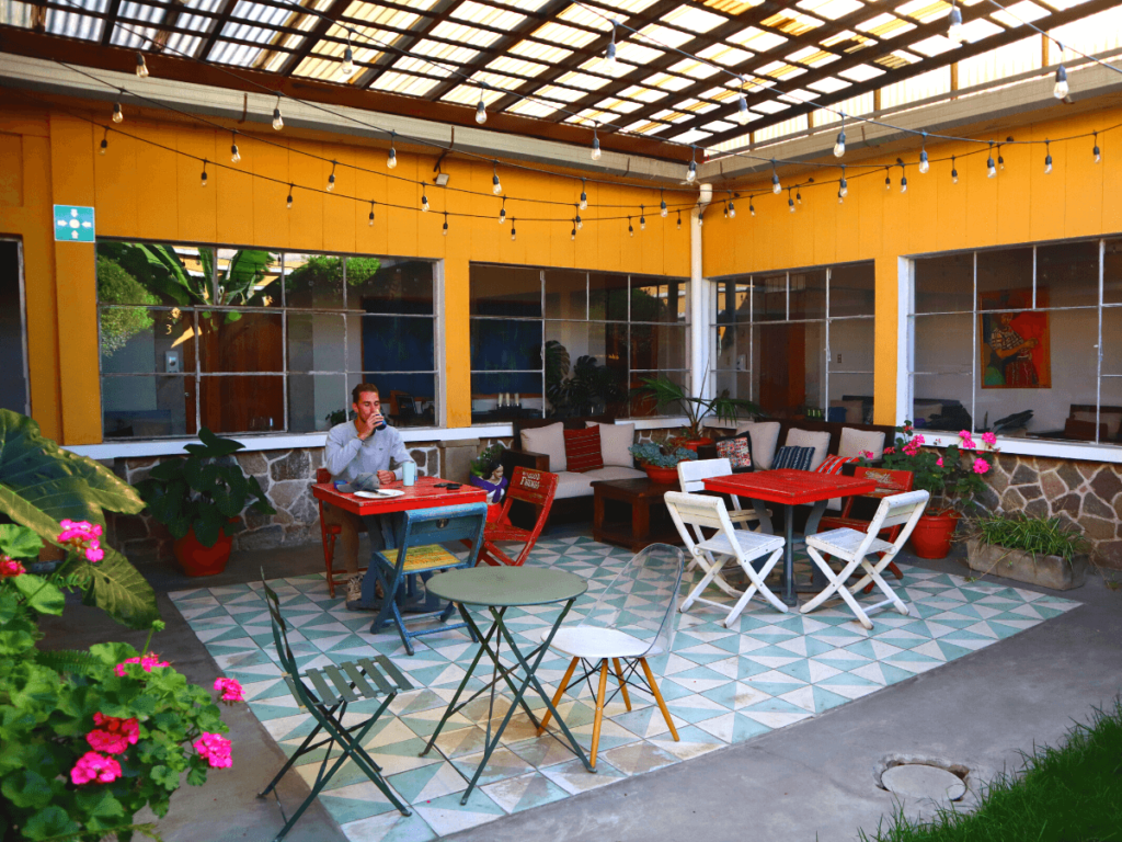Binnentuin bij Mucha Hotel in Quetzaltenango